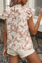 Load image into Gallery viewer, Floral print ruffle short sleeve blouse
