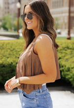 Load image into Gallery viewer, Alice fringe suede vest
