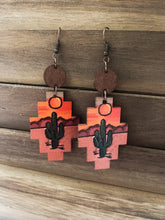 Load image into Gallery viewer, Painted wood drop earring
