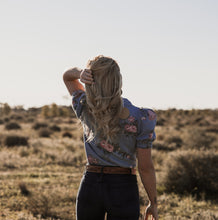 Load image into Gallery viewer, Embroidered denim button up

