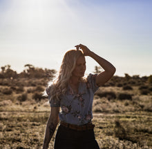 Load image into Gallery viewer, Embroidered denim button up
