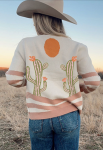 Cactus button up knit