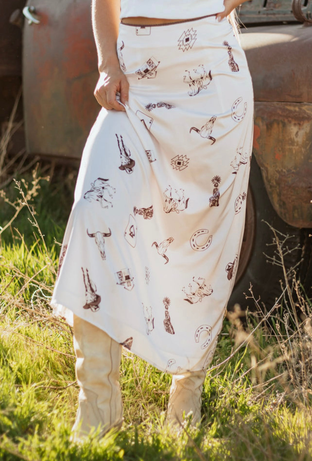 Harriet satin skirt