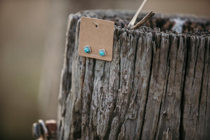 square turquoise stud