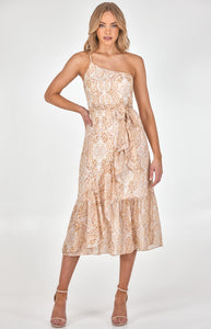 Chiffon one shoulder
