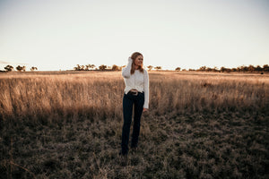 White Tie up knit